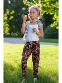 Girls\' black floral pants DZ6013 - Online store - Boutique